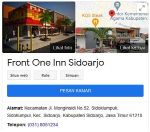 Pilihan Hotel Berbintang Terjangkau Sidoarjo FrontOneinn